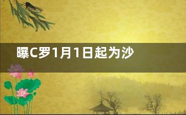 曝C罗1月1日起为沙特球队效力 这下真成沙特球王了